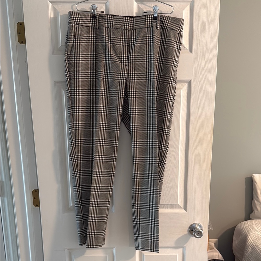 Talbots Black and White Plaid Hampshire Ankle Pants